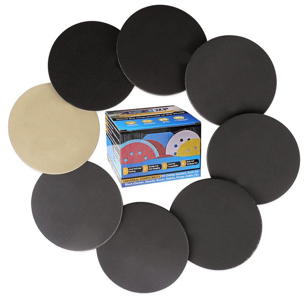 IROKCAKPT Sanding Discs, 4.9 inches (125 mm), Waterproof Sandpaper, Set of 80, Round Disc Paper, Sandpaper for Electric Sanders (#240 #400 #600 #800 #800 #1000 #1500 #2000 #3000 x 1000 x 1000 x 1000 x 1000 x 1000 x 1000 x 1000) For Headlight Polishing Wo