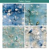 24 Sheets Blue Floral Birds Pattern Paper, 6" x 6"