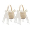 2 Pack Cotton Flower Girl Basket, Wedding Basket with Handle