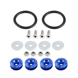 KIMISS Car Quick Release Fastener Bumper Quick Release Kit Bumper Holder Car Aluminium Alloy Bumper Washer/Bolt Engine Bay Dress Up Kit Quick Release Fastener Blue