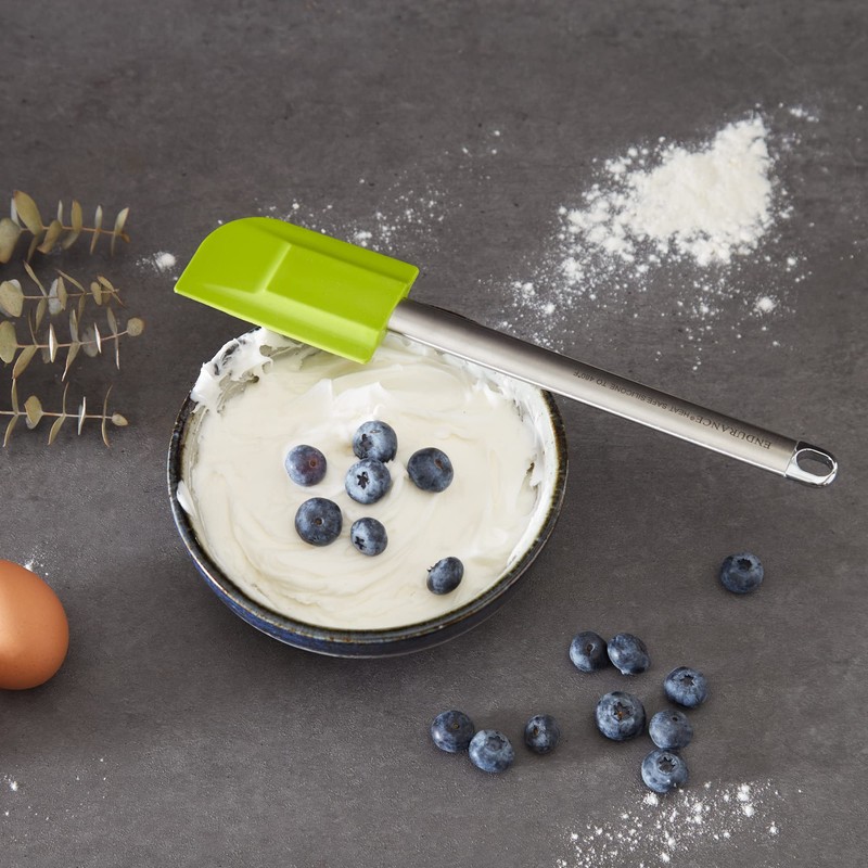 RSVP International Endurance Kitchen Tool Collection Silicone Spatula, Stainless Steel