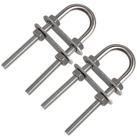 MOOKEERF 2 Pack 316 Stainless Steel U Bolts for Boat Stern Bow Eye Tie Down, Heavy Duty U-Bolt for Yatch Boat Trailer, Automotive (160MM 2PCS)