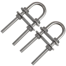 MOOKEERF 2 Pack 316 Stainless Steel U Bolts for Boat Stern Bow Eye Tie Down, Heavy Duty U-Bolt for Yatch Boat Trailer, Automotive (160MM 2PCS)