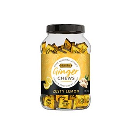 Bali's Best Ginger Chews, Zesty Lemon Flavor, 1 Pound Jar, Individually Wrapped Soft Candy, Made with 100% Real Ginger, Digestive Health Support, Upset Stomach Relief, Halal