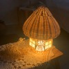 Mushroom House Night Lamp Rattan Knit Convenient Storage Mushroom Night