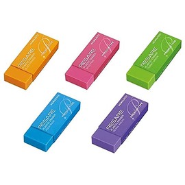 Kokuyo Risare Premium Type Eraser, Set of 5 (Blue, Green, Pink, Orange, Purple)