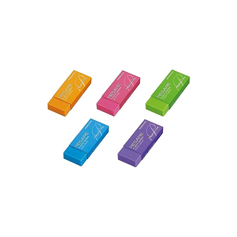 Kokuyo Risare Premium Type Eraser, Set of 5 (Blue, Green,