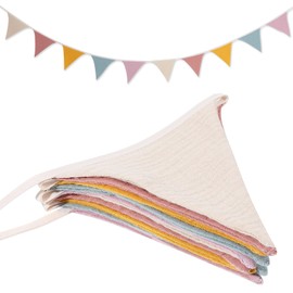 QFGasre Pennant Banners Triangles Bunting Flag Fabric Garland Organic Cottons Bunting for Nursery Decor Birthday Boho Wedding Shower Party Event