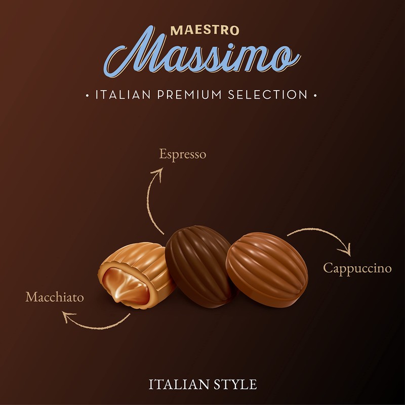 Maestro Massimo Center Filled Hard Pocket Coffee Candy, 3mg Caffeine