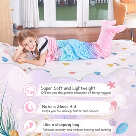 Catalonia Classy Pink Mermaid Fin 4-6 Years Girls, Mermaid Fin Blanket Colour Changing Children Women Adults Women Mermaid Fins Tail Sleeping Bag Gifts for Girls
