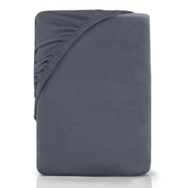 NatureMark Fitted Sheet Brushed Microfibre, 100% Polyester, Anthracite, 140 x 200 cm
