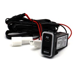 LOKEKE Para Toyota Vigo QC3.0 y PD USB tipo C toma de corriente de coche, PD USB C cargador de coche de carga rápida USB enchufe adaptador para ordenador portátil/smartphone