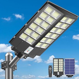 Solar Street Light Outdoor, 450000 Lumens, 3 Modes LED Waotion Sensor Security Wall Lamp for Outdoor Garden Street Yard Fall Porch Decor, Solar Lights Outdoorll Mounted Light with Remote Control, IP65 Waterproof M - Size: 4200W