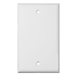 Single Gang Plastic White Electric Box Blank Face Wall Plate Cover (1/pk) 1-Gang