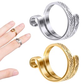 Udalix 4Pcs Knitting Crochet Loop Ring for Fingers,Metal Crochet Rings Adjustable Knitting Loop Copper Crochet Rings, Knitting Crochet Loops for Finger Yarn Guide Faster Knitting, DD21929