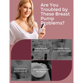 Momcozy Breast Pump V2 Pro Ultra-Lightweight, Hands-Free & Portable Wearable Pump with Upgraded Integrated DoubleFit Flange, Quiet & Leak-Proof Electric Pump, 3 Modes|9 Levels, 17/19/21/24mm