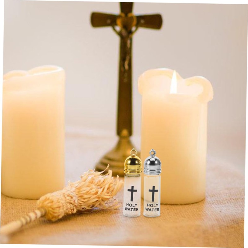NOLITOY 2PCS Holy Water Bottles Baptism Containers with Cross Design