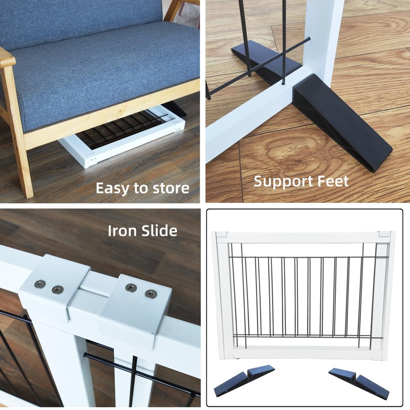 ZJSF Free Standing Indoor Dog Gate for The House Expandable