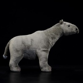Paraceratherium - Peluche realista de rinoceronte gigante de 16 pulgadas, juguetes de paraceraterio de pie realista, juguetes de simulación suaves de rinoceronte zoológico, juguetes únicos de peluche para niños