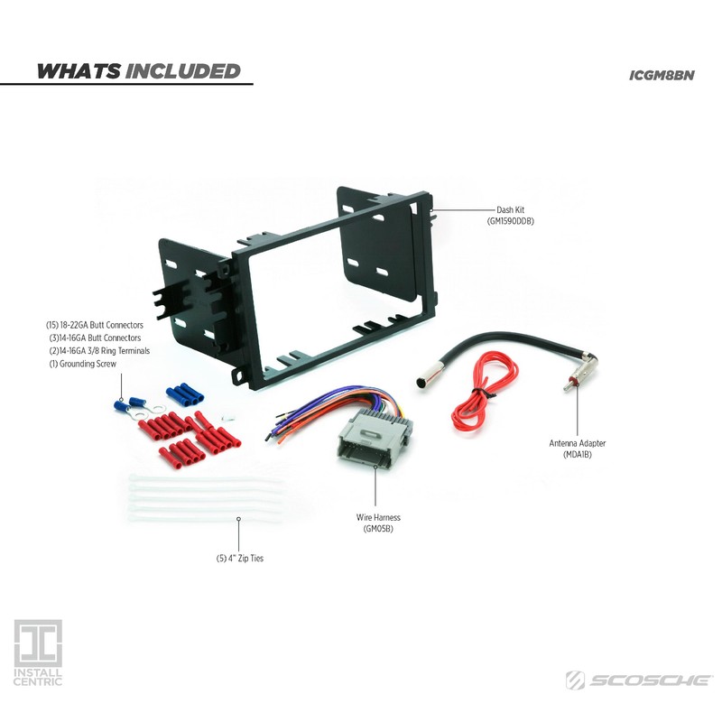 Scosche ICGM8BN Double DIN Radio Installation Dash Kit Compatible with