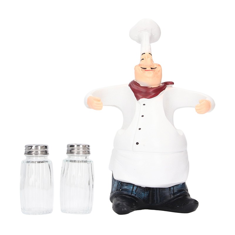 Chef Statue Salt Shakers Set Adorable Statue Vivid Details Resin
