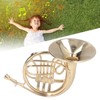 Miniature French Horn Decoration Brass Dollhouse Mini Musical Instrument Replica