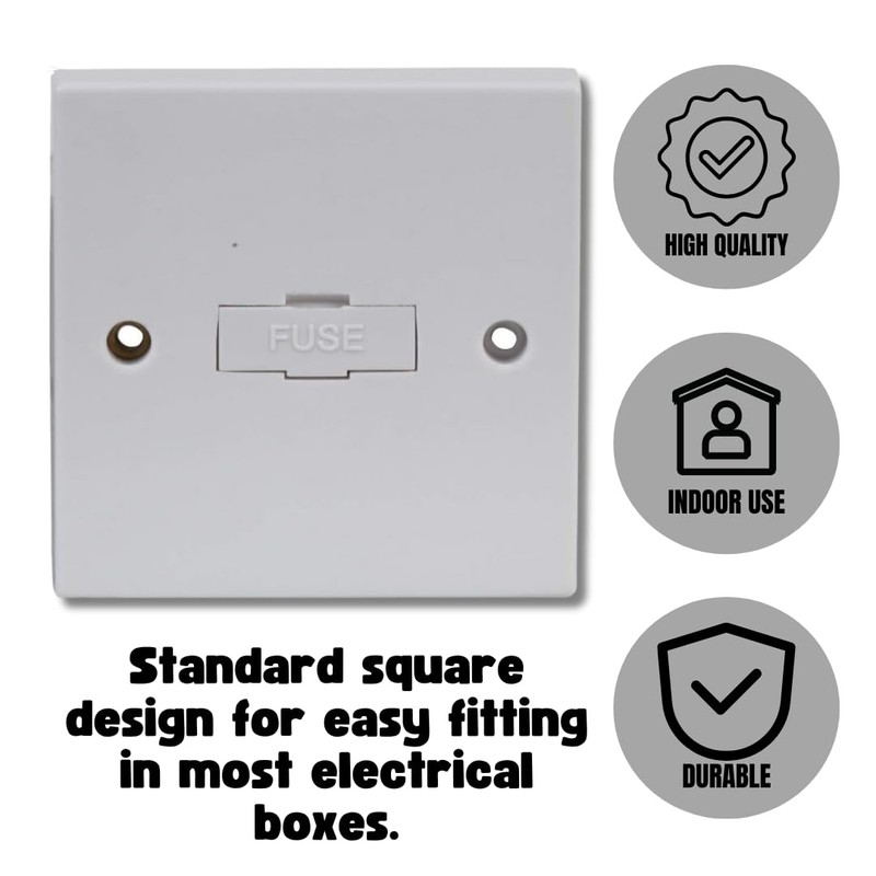 Invero 1 Gang Spur Wall Switch 13 Amp Fused Connection