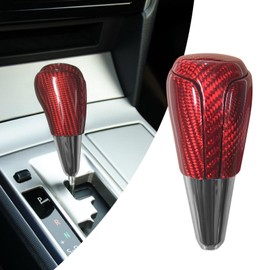 BLAKAYA Compatible with Carbon Fiber Gear Shift Knob Head Cover Automotive Shift Lever Modified Decoration for Toyota Camry Corolla Highlander RAV4 (Red)