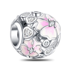 NINGAN 925 Sterling Silver Pendant Charm Gift for Mum Mother's Day Necklace Bracelet Compatible for Women, Cubic Zirconia