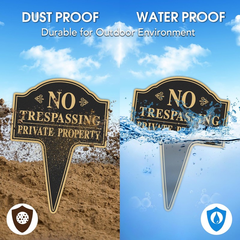 T&R Large No Trespassing Sign Private Property Sign with Stake
