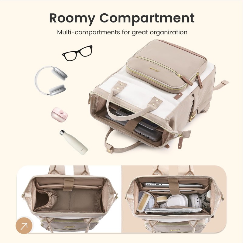 LOVEVOOK Laptop Backpack for Women Work Bag with Large Capacity