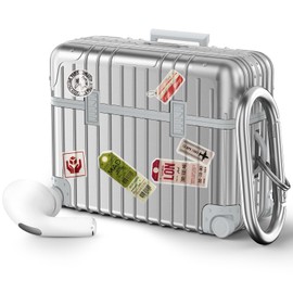 VISOOM Airpods Pro 2 Hülle Kompatibel mit Airpods Pro 2 2022 Case Cover Cute Stoßfeste Schutzhülle Weiches TPU mit Karabiner [Front-LED Sichtbar [Kabelloses Laden] (Silber) New