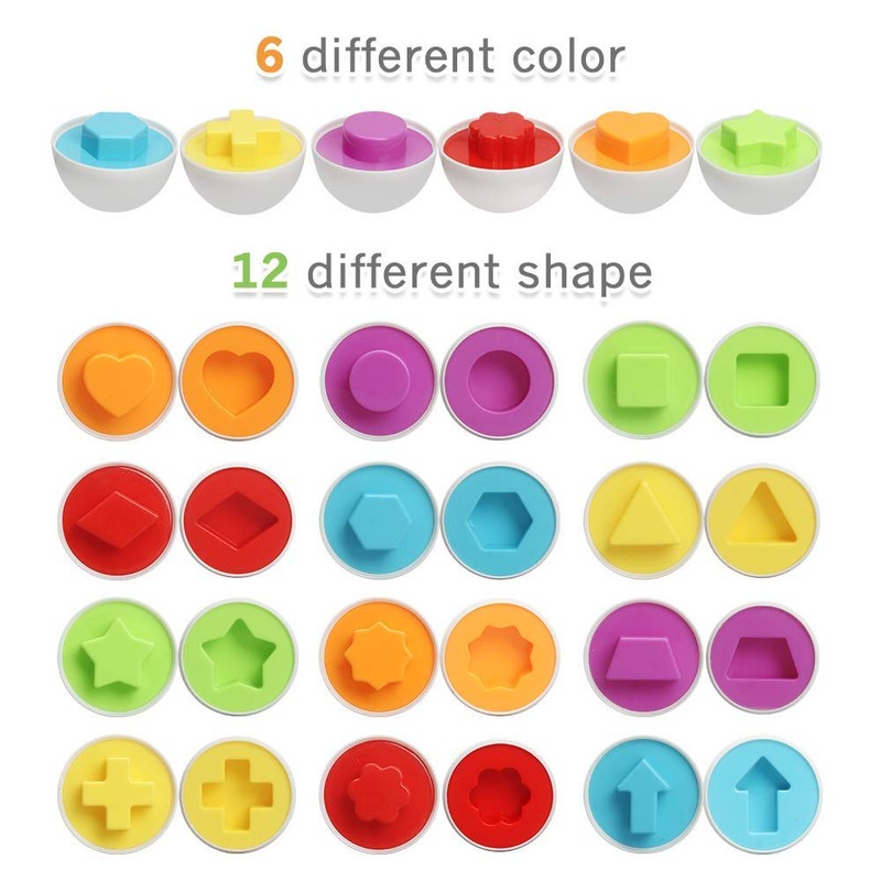 TINOTEEN Toddler Matching Toys Easter Egg Color Shape Learning Educational