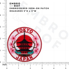 EMBRO BOF Tokyo Japan Patch – 3 pulgadas, parche japonés para planchar de viaje, parches de viaje bordados japoneses para mochilas
