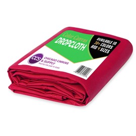 CCS Canvas Drop Cloth – Heavy Duty Cotton Duck Cloth Tarp for Curtains, Tablecloths, Backdrops, Painting – Washable & Reusable Floor Cover, Dust Sheet for Furniture (Hot Pink, 6x10 Ft)