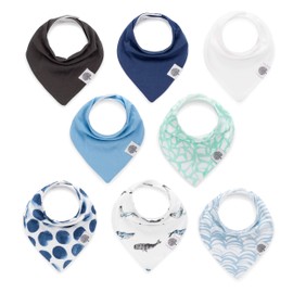 Parker Baby Bandana Drool Bibs 8 Pack Baby Bibs for Boys, Girls, Unisex - "Arctic Set"