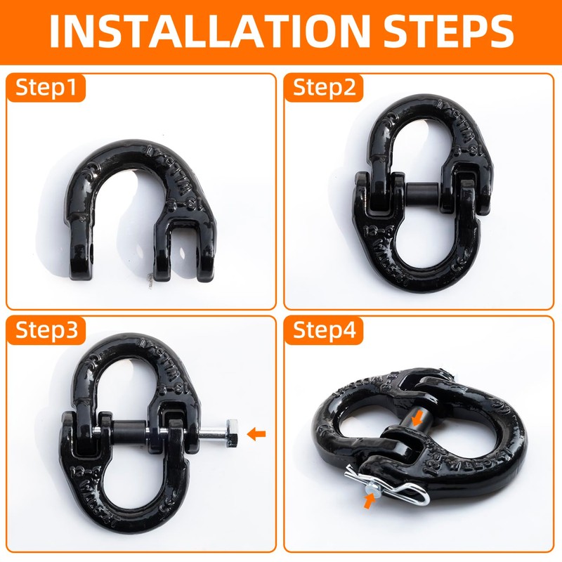 gemigard 1/2" Hammerlock Coupling Link Safety Chain Connector Link Tow