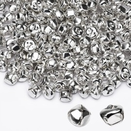 Augshy 200 Pieces Jingle Bells 3/5Inch Craft Bell Bulk for Christmas Home and Pet Decorations Xmas Decor Party Favors Supplies (Silver)
