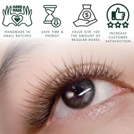 Promade Volume Fans | 1200 Fans | Premium Handmade Lashes For Professional Eyelash Extensions | Volume & Wispy Premade Fans | XXL Box - 40 lines - 0.07 - C,CC,D,L,M curl (5D Wispy | Brown | C curl | 9-13mm)