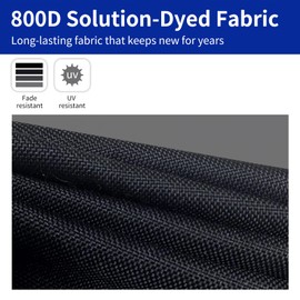 Tuszom 800D Solution-Dyed Center Console Boat Cover 100% Waterproof Marine Grade Polyester Canvas Boat Cover for Center Console (Black, 22' - 24' L, UP to 108" W)