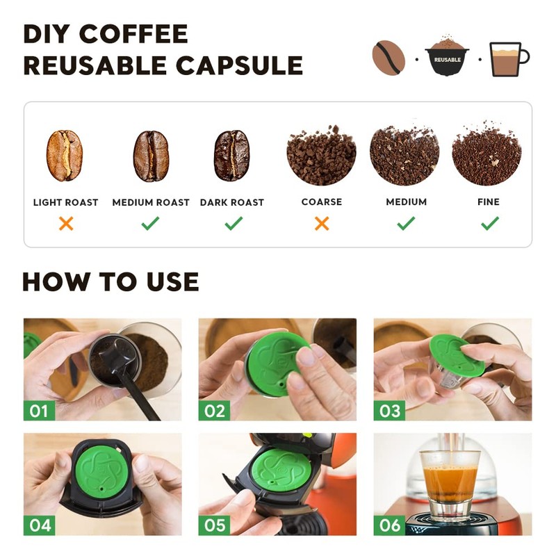 Capsules rechargeables filters à dosettes de café réutilisables compatible with