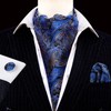 Barry.Wang Ascot Tie - Juego de gemelos cuadrados para hombre,