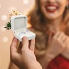 Verichy Ring Box Wedding Day Ring Holder White Square Bridal