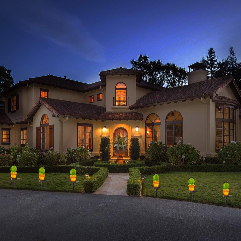 chislim Solar Lights Outdoor Decorative,Creative Cactus Pineapple Stake Waterproof Landscape
