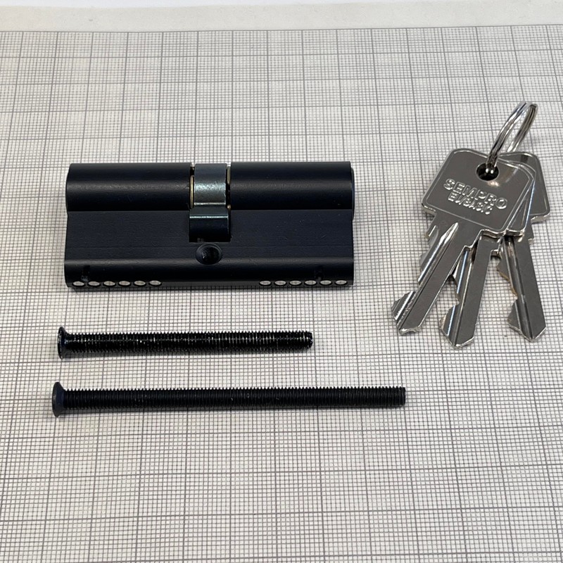 Sempro 35/35 Cylinder Lock 3 Keys Brass Black Tested According
