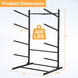 Oxphanor Kayak Storage Rack 4 Kayaks, Adjustable Freestanding Kayak and SUP Stand, Weatherproof and Heavy Duty Surfboard Storage Rack, Hold up Kayaks, SUPs, Paddleboards, Canoes