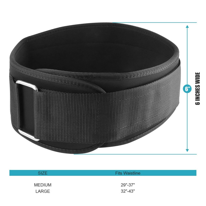 Vishusju Weightlifting Belt 6 Inch Back Lumbar Support for Men