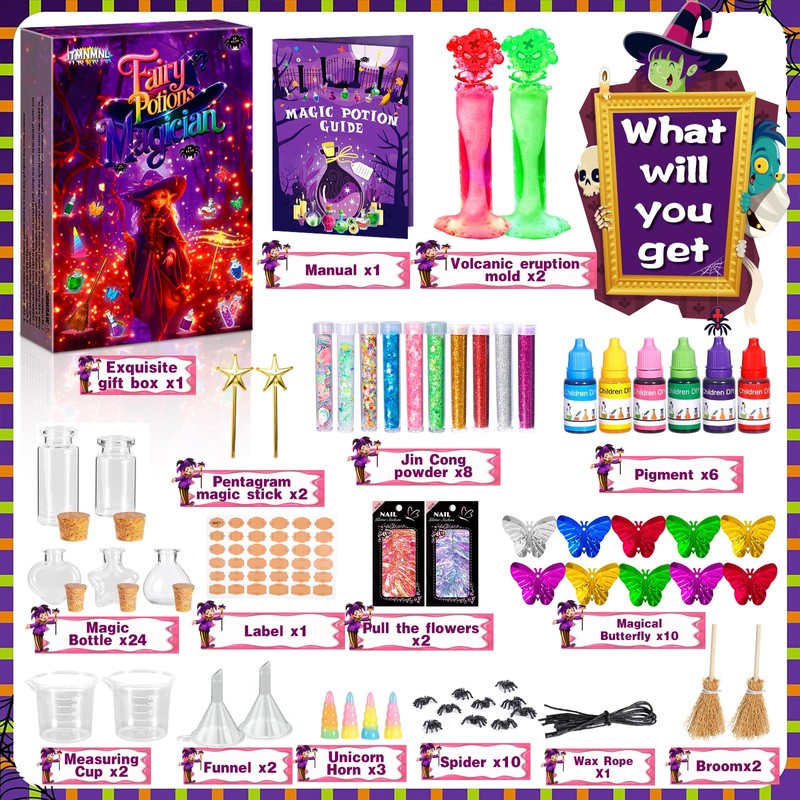 ITMNMNL Magic Potion Set Children 22 Magic Potion Bottles, Magic