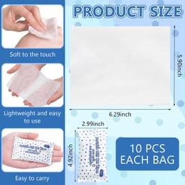 Dansib 240 Pcs Travel Wipes 24 Pack 100% Water Wet Mini Wipes Individually Wrapped Travel Size Hand Wipe Unscented and Safe for Skin Compact Mini Wipe for Back to School Purses Pockets(Blue Point)