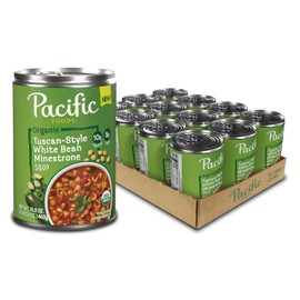 Pacific Foods Organic Tuscan-Style White Bean Minestrone Soup, 16.3 oz Can (12 Pack)